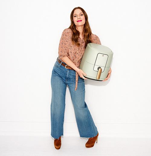 Drew Barrymore with appliance