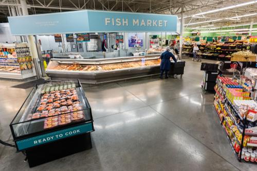 Seafood section of store