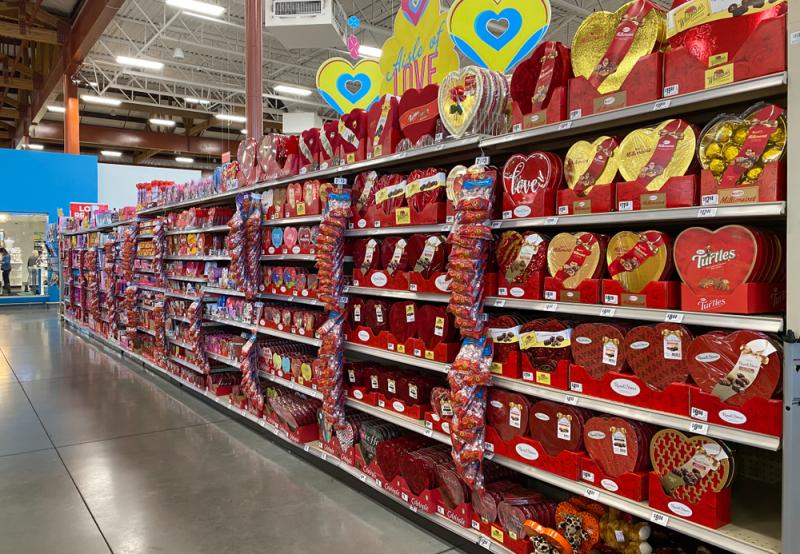 Valentine's Day grocery store