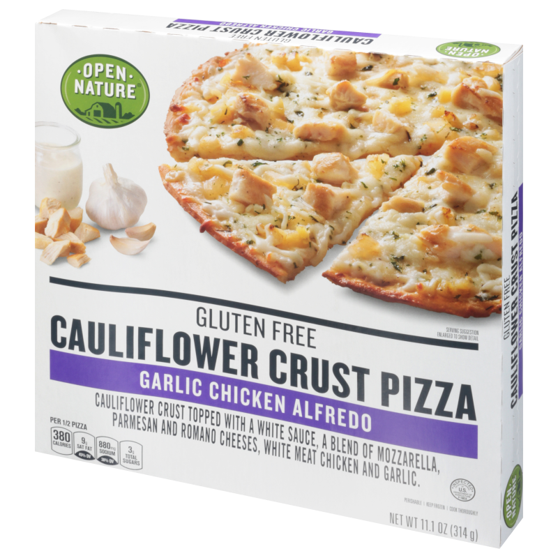 Albertsons Open Nature Garlic Chicken Alfredo Cauliflower Crust Pizza