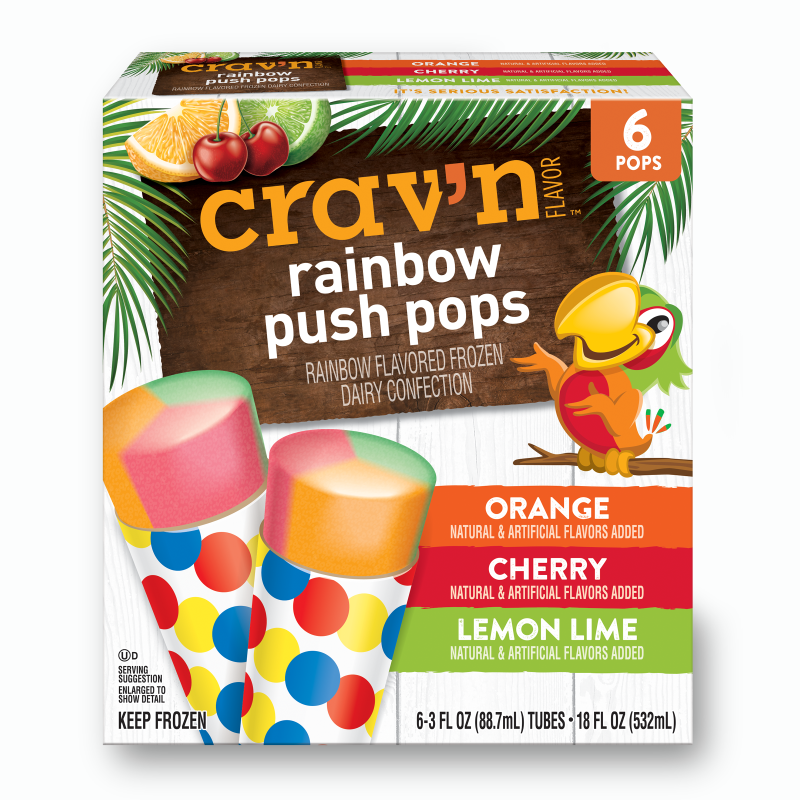 Topco Crav'n Flavor rainbow push pops